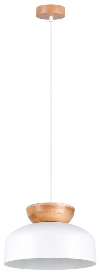 Sollux SL.1350 - Luster na lanku MARION 1xE27/15W/230V pr. 29,5 cm biela