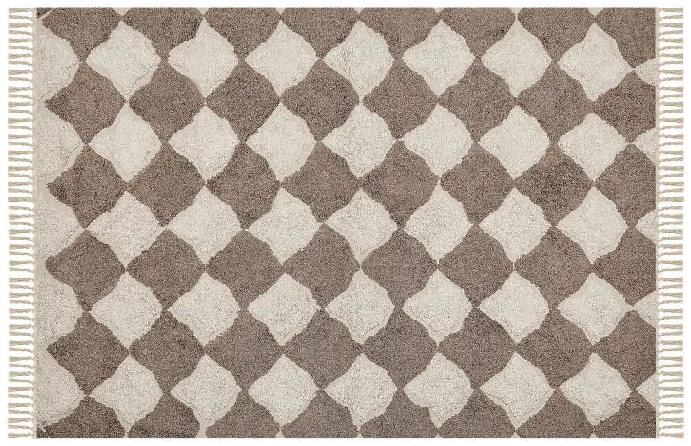 Bavlnený koberec 160 x 230 cm hnedá/béžová SINOP Beliani