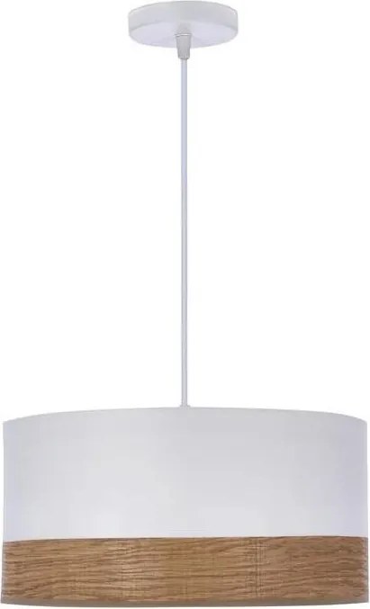 Luster na lanku BIANCO 1xE27/40W/230V biela/hnedá