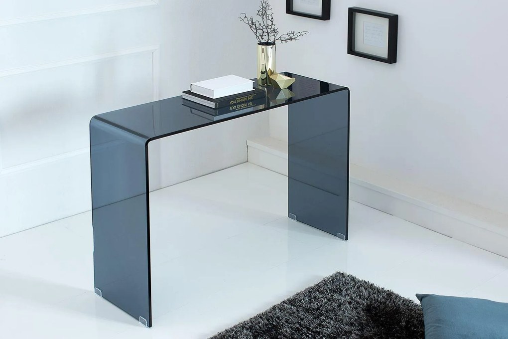 Sklenený kancelársky stôl Phantom 100 cm / antracit
