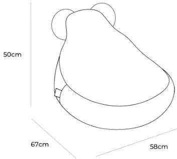 MeowBaby® sedací vak s uškami Slimcord, brick