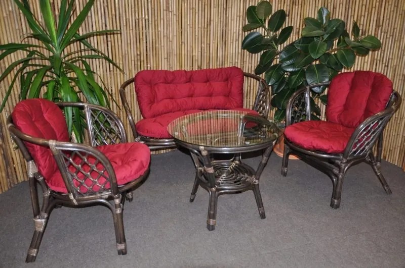 Ratanová sedacia súprava Bahama veľká hnedá - 3 farby