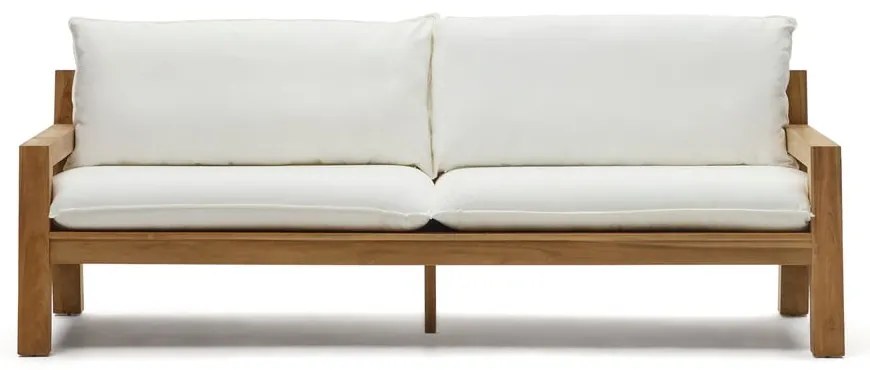 Biela záhradná pohovka z teakového dreva Forcanera - Kave Home