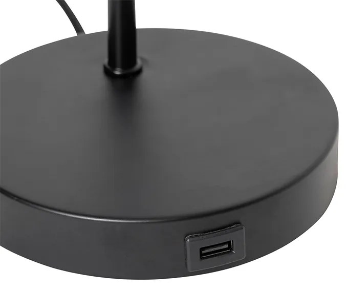 Moderná čierna stolná lampa s usb - Facil