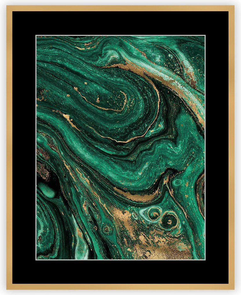 Obraz Abstract Green&Gold II 40 x 50cm