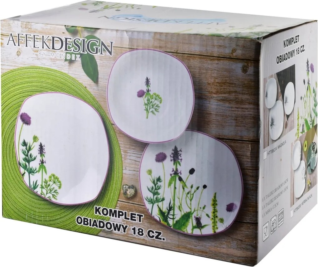 Porcelánová jedálenská súprava Herbal Mist sada 18ks