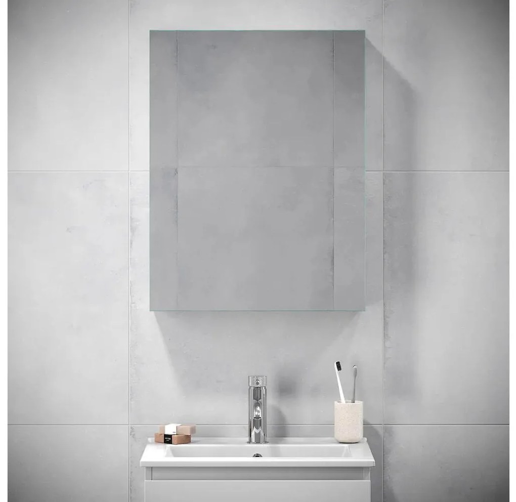 BATH DELUXE Zrkadlová kúpeľňová skrinka HENRY 65x50 cm biela BT0093
