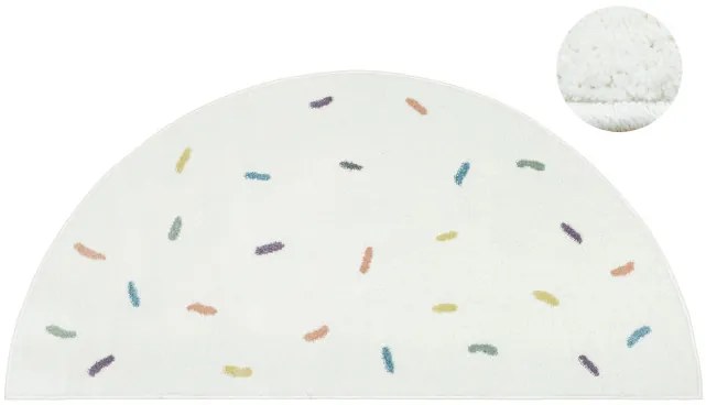 Koberec LIMA M039A krémový / modrý polkruh