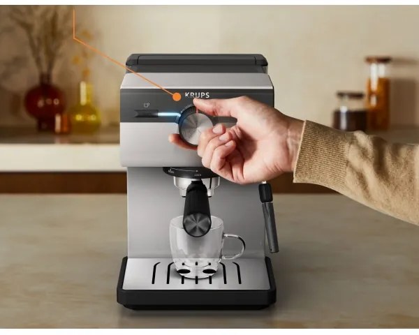 Krups - Pákový kávovar na dva hrnčeky AUTHENTIC 1450W/230V šedá