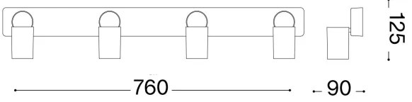 Ideal Lux - LED Bodové svietidlo RUDY 4xGU10/7W/230V čierna