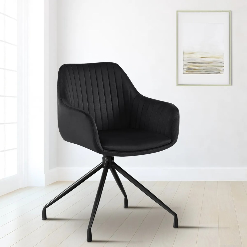 Jedálenská stolička Welby zamat - čierna