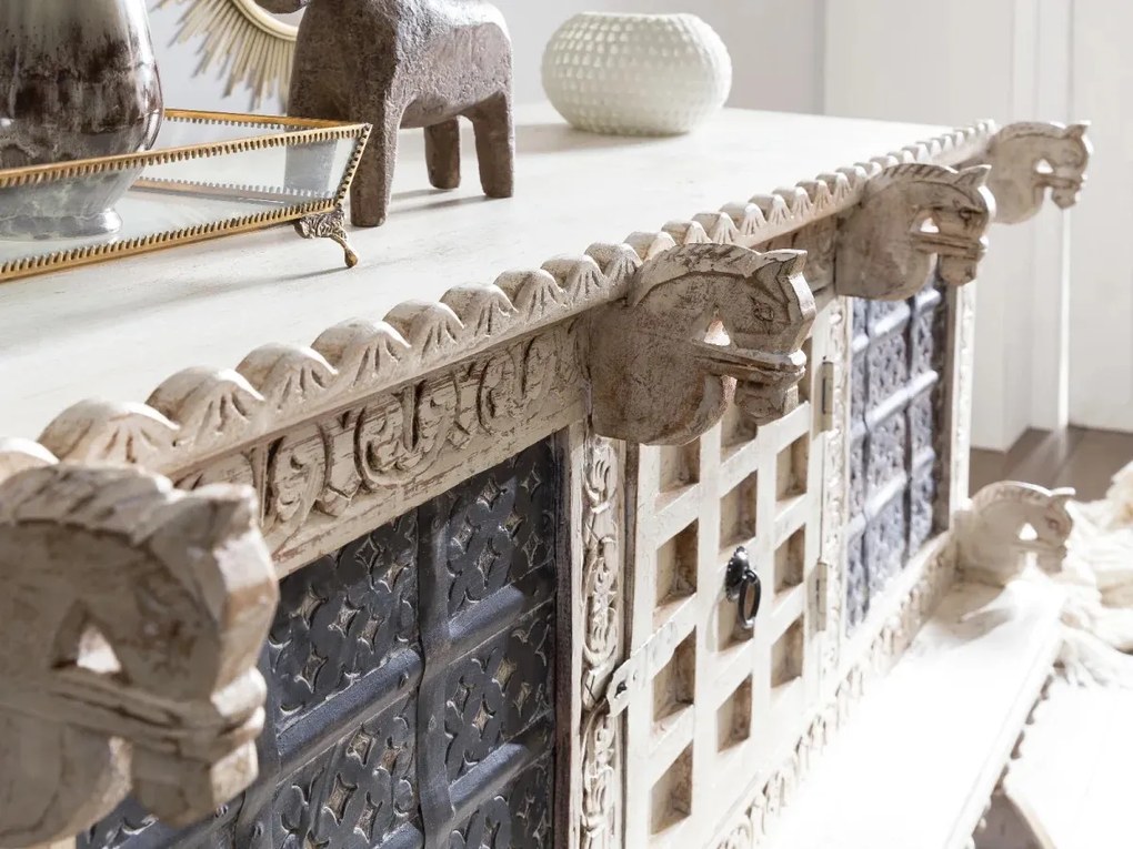 furniture-nabytek.cz - Masívna komoda Damchaya II z mangového dreva, lakovaná, biela