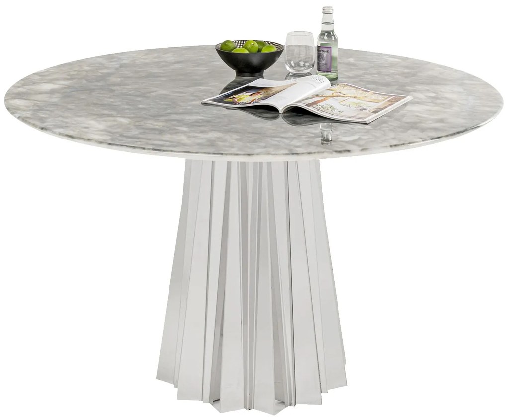 Amora Stone stôl strieborný Ø120 cm