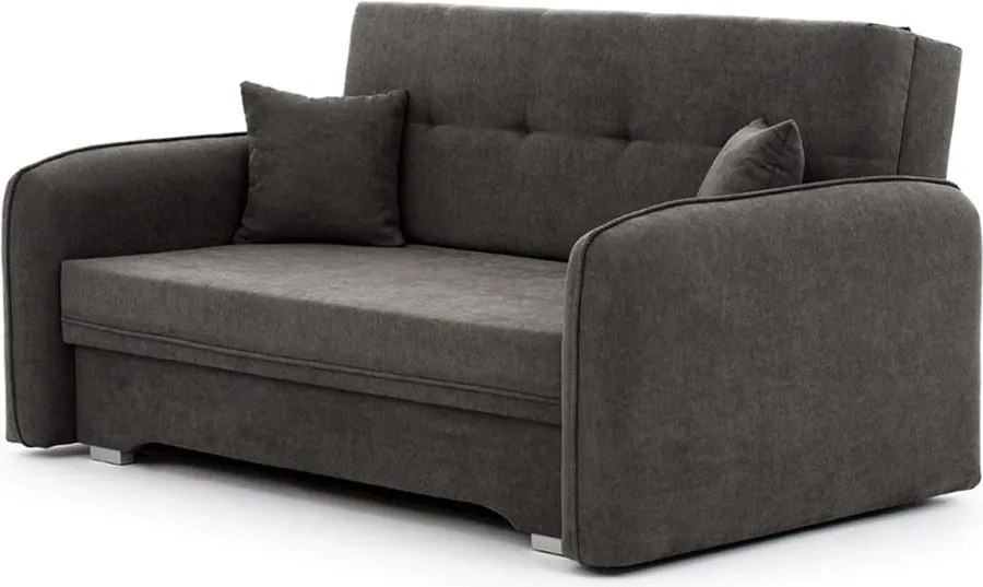 Tmavosivá ženilková rozkladacia/s úložným priestorom pohovka 155 cm Laine – ELTAP