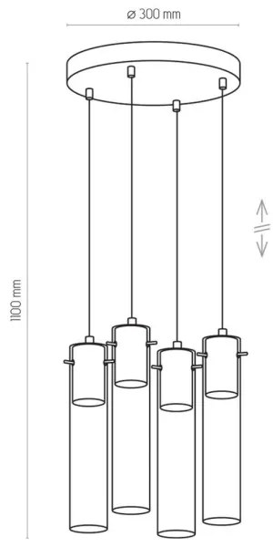 Luster na lanku LOOK GRAPHITE 4xGU10/50W/230V