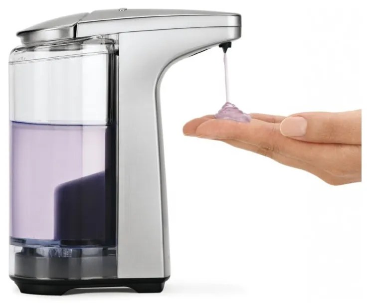 Sivý automatický kovový dávkovač mydla 237 ml - simplehuman