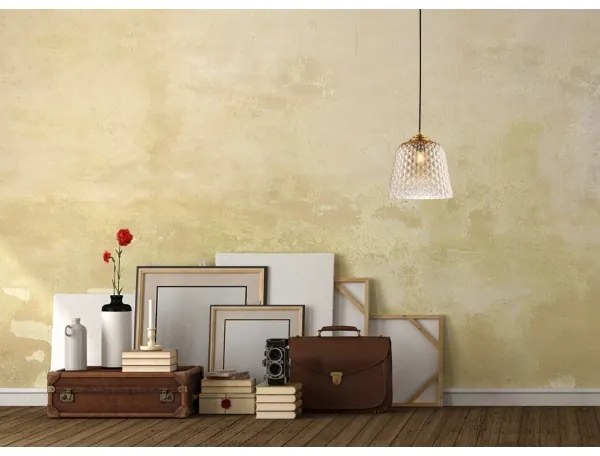 Klausen 111032 - Luster na lanku FLUID 1xE27/11W/230V béžová/zlatá