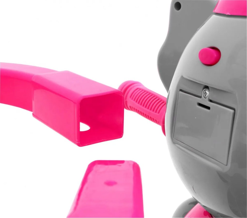 Ramiz Detský trojkolesový bicykel Elephant Ružová + zvuky + strieška + zábrana + opierka na nohy + rukoväť + úložný priestor