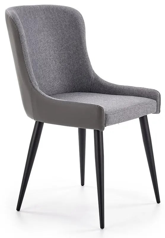 Stolička K333 ekokoža/tkanina/kov tmavý popol/svetlý popol