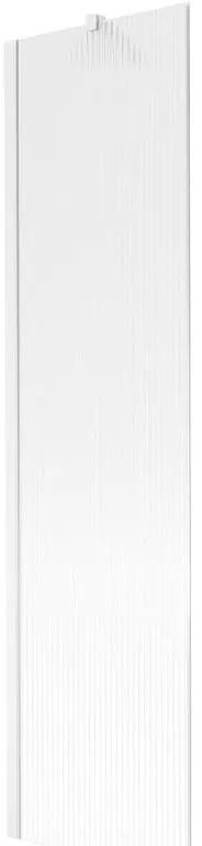 Mexen Next, vaňová zástena 1-krídlová 50 x 150 cm, fixné krídlo, 6 mm sklo s pruhmi, biely profil, 895-050-000-00-09-20