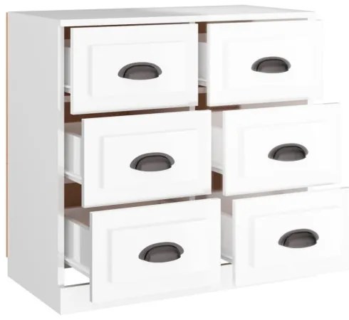 vidaXL Komoda lesklá biela 70x35,5x67,5 cm spracované drevo-