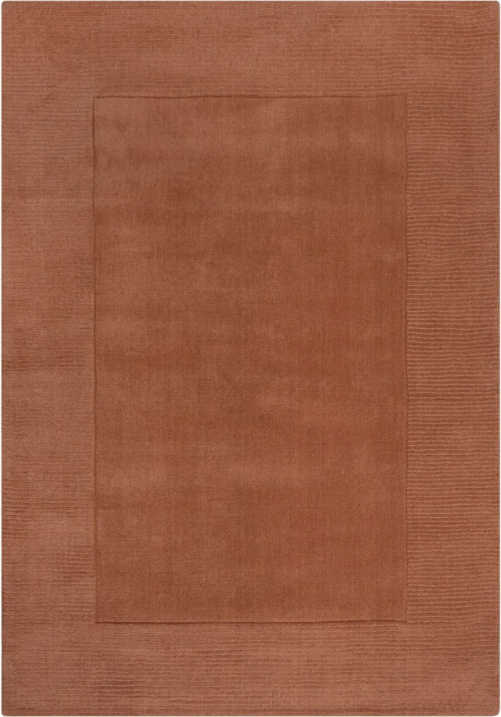 Flair Rugs, DOPREDAJ: 120x170 cm Kusový ručně tkaný koberec Tuscany Textured Wool Border Orange, 120x170, oranžová, obývacia izba