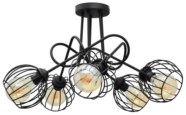 Prisadený luster OXFORD 5xE27/15W/230V čierna