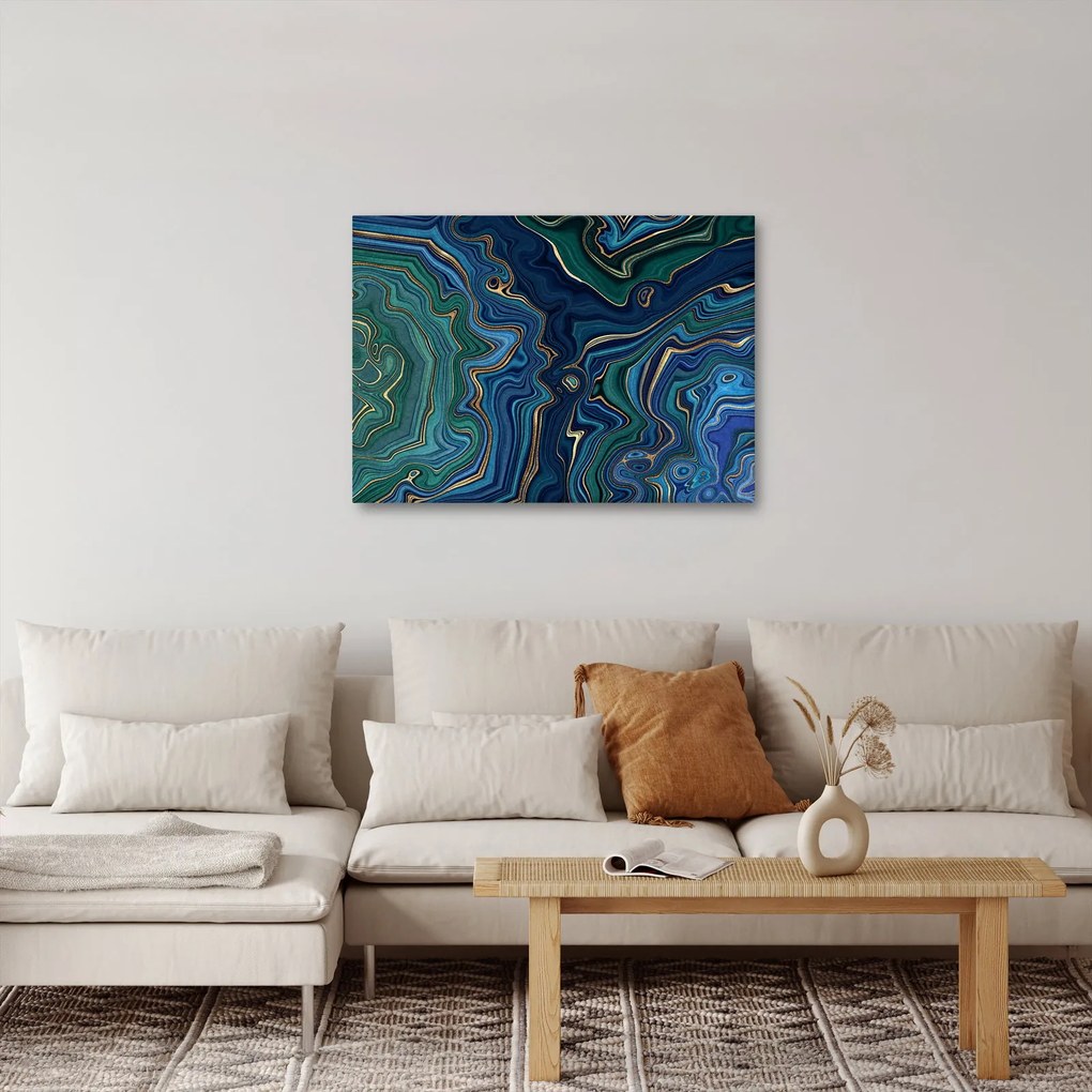 Obraz - Zeleno-modrý mramor (70x50 cm)