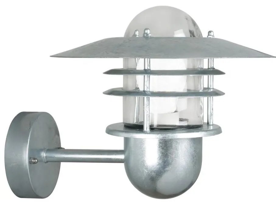 Nordlux - Vonkajšie nástenné svietidlo AGGER 1xE27/60W/230V IP54 strieborné