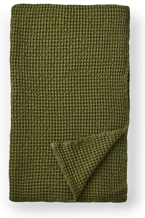 Zelená bavlnená deka 150x200 cm Jaipur Chunky Waffle – Pineapple Elephant