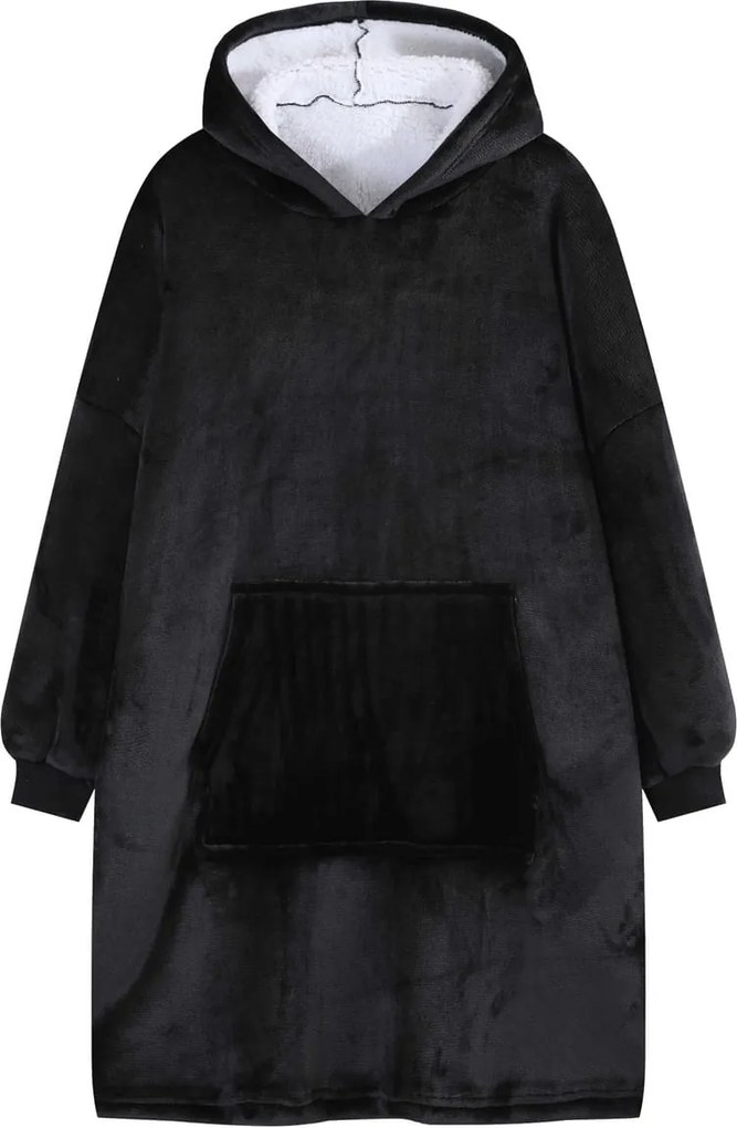 Deka s rukávmi HOODIE čierna