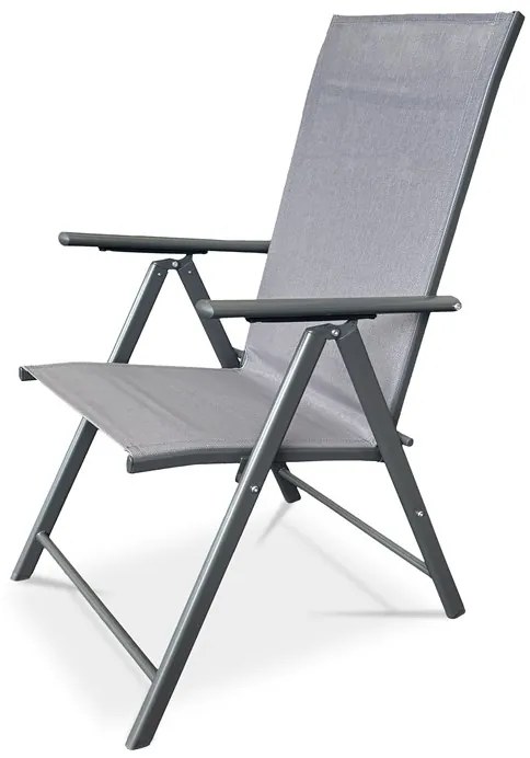 Autronic BONTEC Záhradná stolička, kov, sieťovina, šedá, AZC-S1116 GREY Farba: Šedá