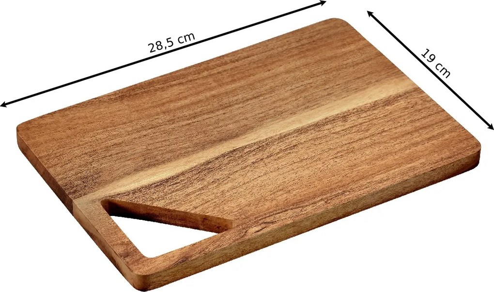 Doska na krájanie CUTLY 28x19 cm z masívu hnedá