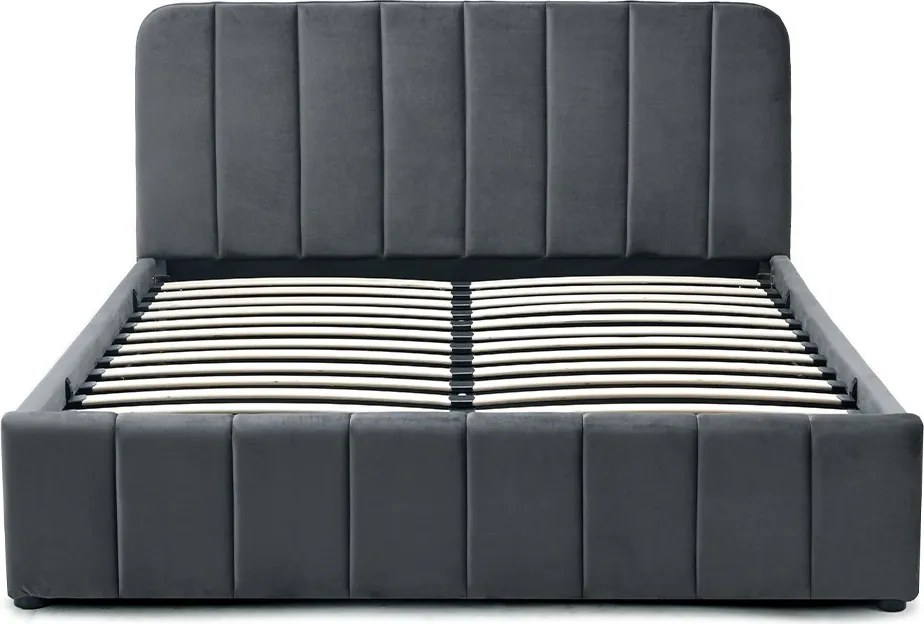 Noela Čalúnená posteľ s úložným priestorom tmavo šedá AVENA 140