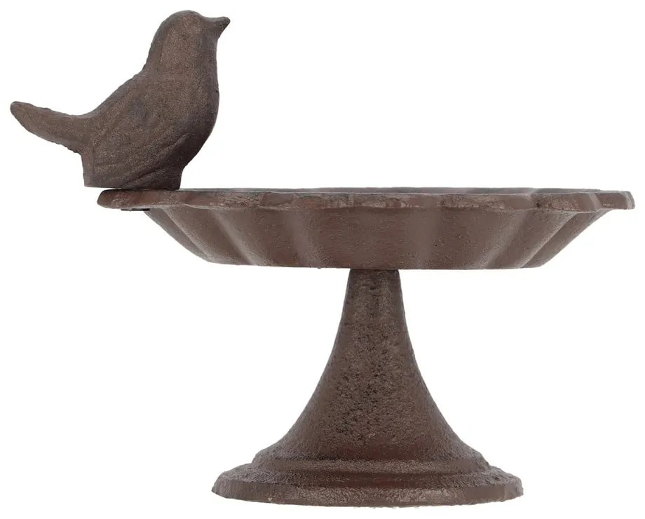 Mini liatinové kŕmidlo s vtáčikom na nízkej podnožke Esschert Design Birdy