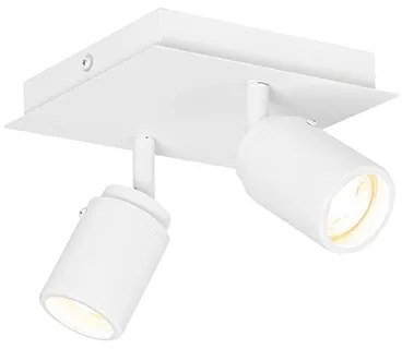 Inteligentné kúpeľňové bodové svietidlo biele štvorcové 2-svetelné IP44 vrátane 2 Wifi GU10 50mm - Ducha
