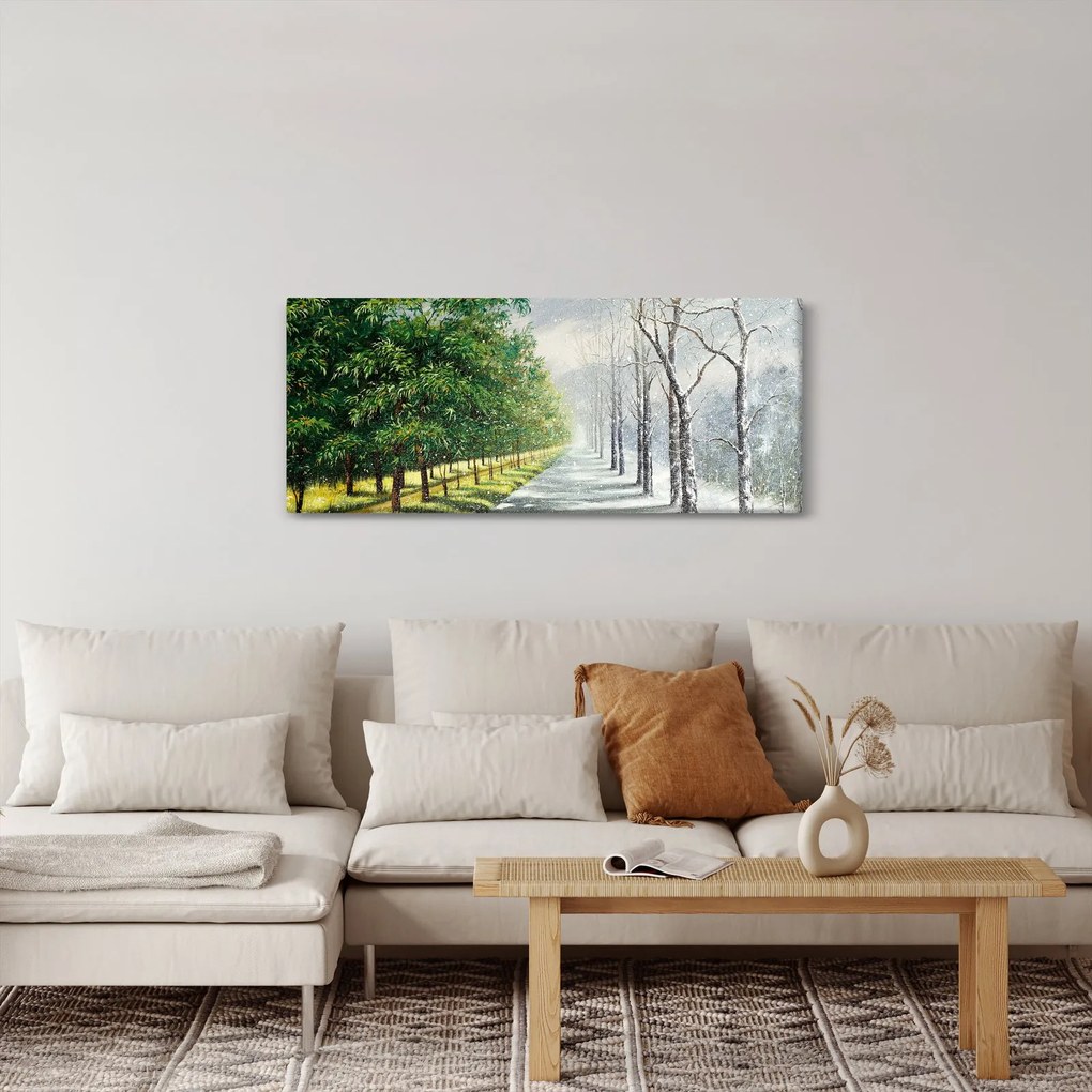 Obraz - Zima versus leto (120x50 cm)