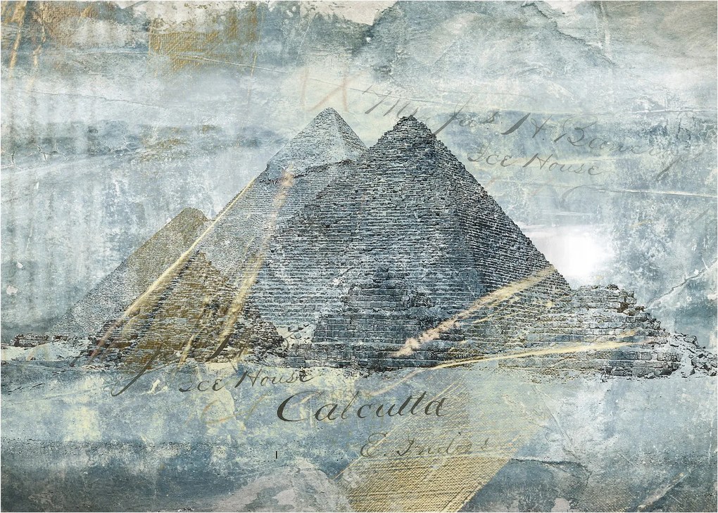 Obraz - Pyramídy v modrom filtri (70x50 cm)