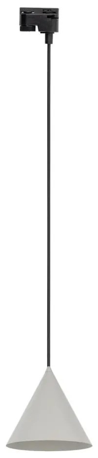 Luster na lanku do lištového systému CONO 1xE27/15W/230V čierna/šedá