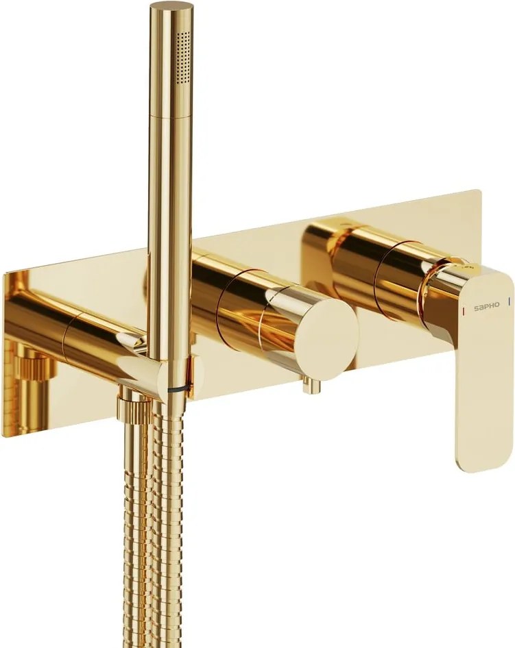 Podomietková sprchová batéria v zlatej farbe (3 výstupy) Spy – Sapho