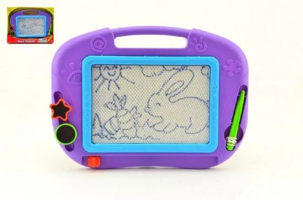 Magnetická tabuľka kresliaca s doplnkami plast 32x24cm