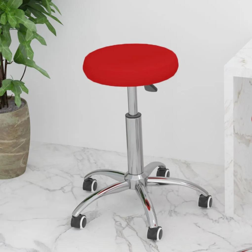 vidaXL Kancelárska otočná stolička červená umelá koža