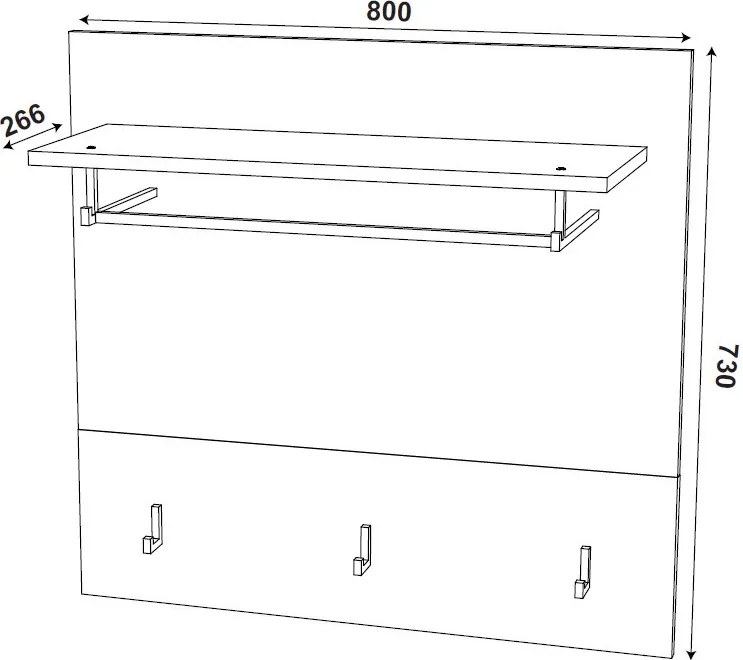 Dvojdielny šatníkový panel Cano, 80 cm, šedá/dub artisan