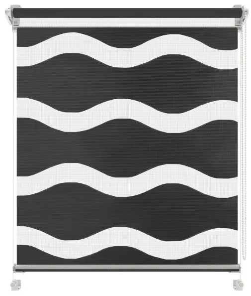Gario Roleta Deň a noc Mini Wave Grafitová Šírka: 53 cm, Výška: 220 cm