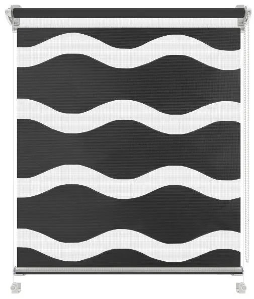 Gario Roleta Deň a noc Mini Wave Grafitová Šírka: 90 cm, Výška: 220 cm