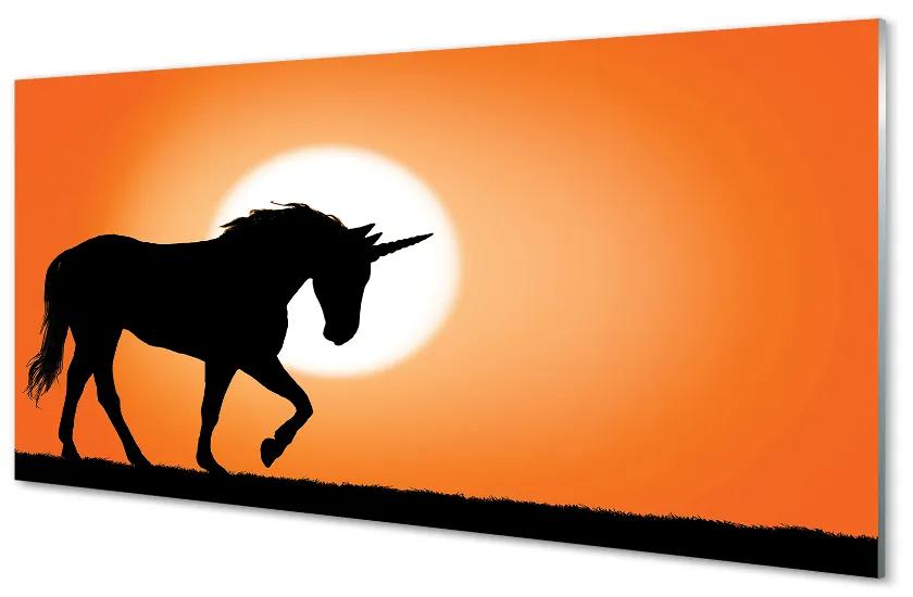 Sklenený obraz Sunset Unicorn 125x50 cm