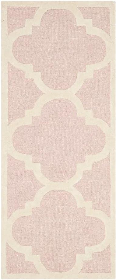 Ružový vlnený koberec Clark 60 × 91 cm
