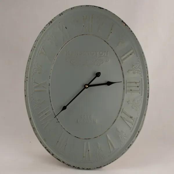 Kovové nástenné hodiny zelené vintage 45×60×4,5cm