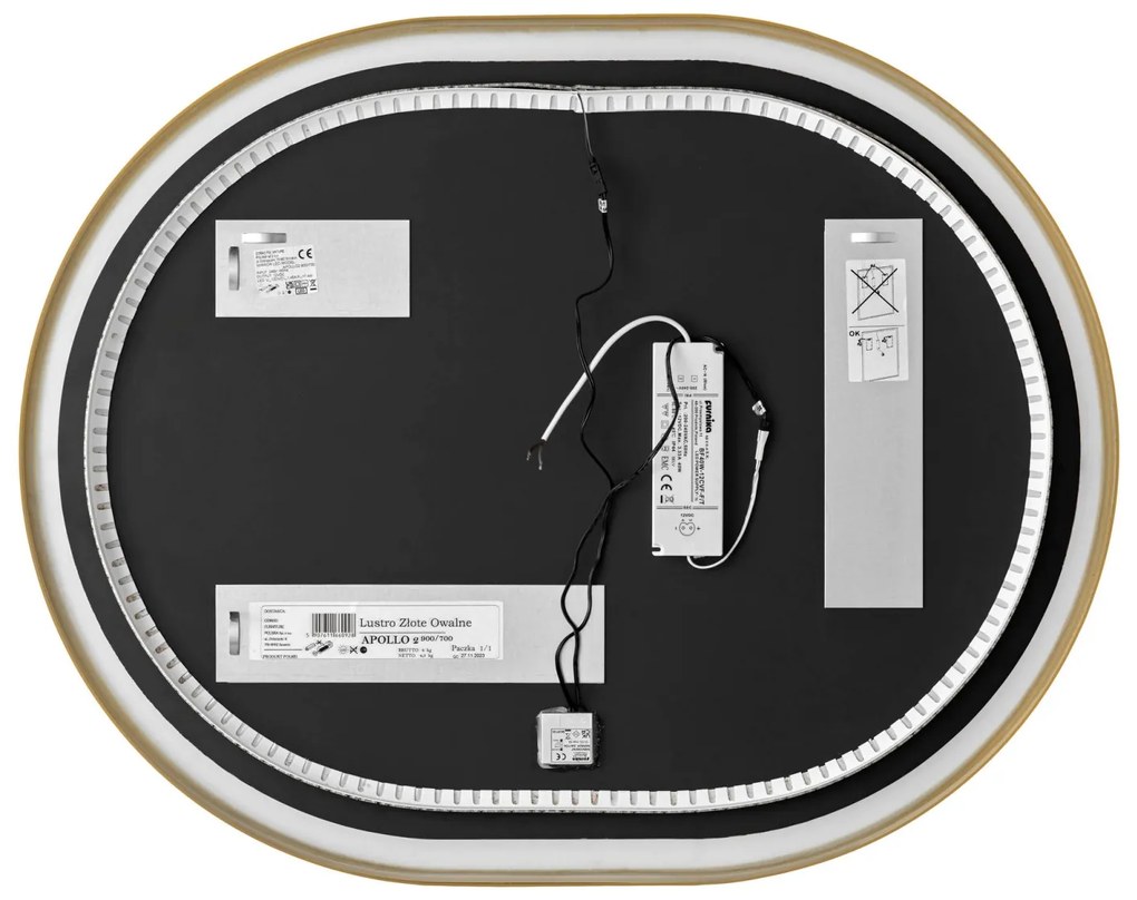 LED zrkadlo APOLLO 2 90x70 cm