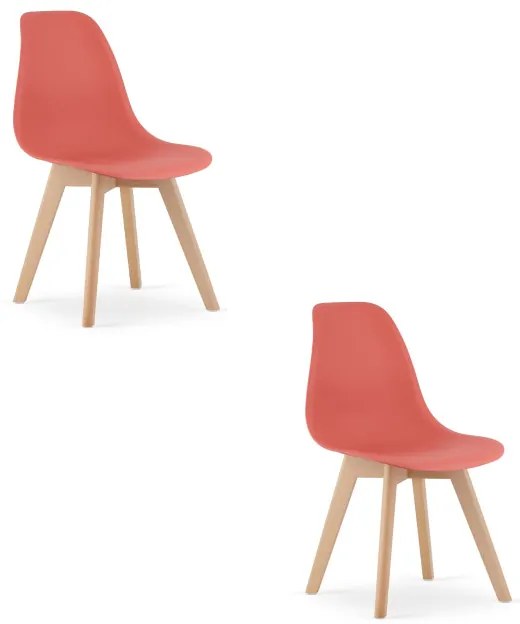 Set dvoch jedálenských stoličiek KITO tehlové / hnedé nohy (2 ks)